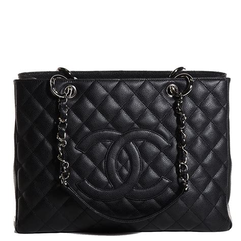 black chanel caviar bag with silver chain|Chanel Caviar Grand Shopping Tote .